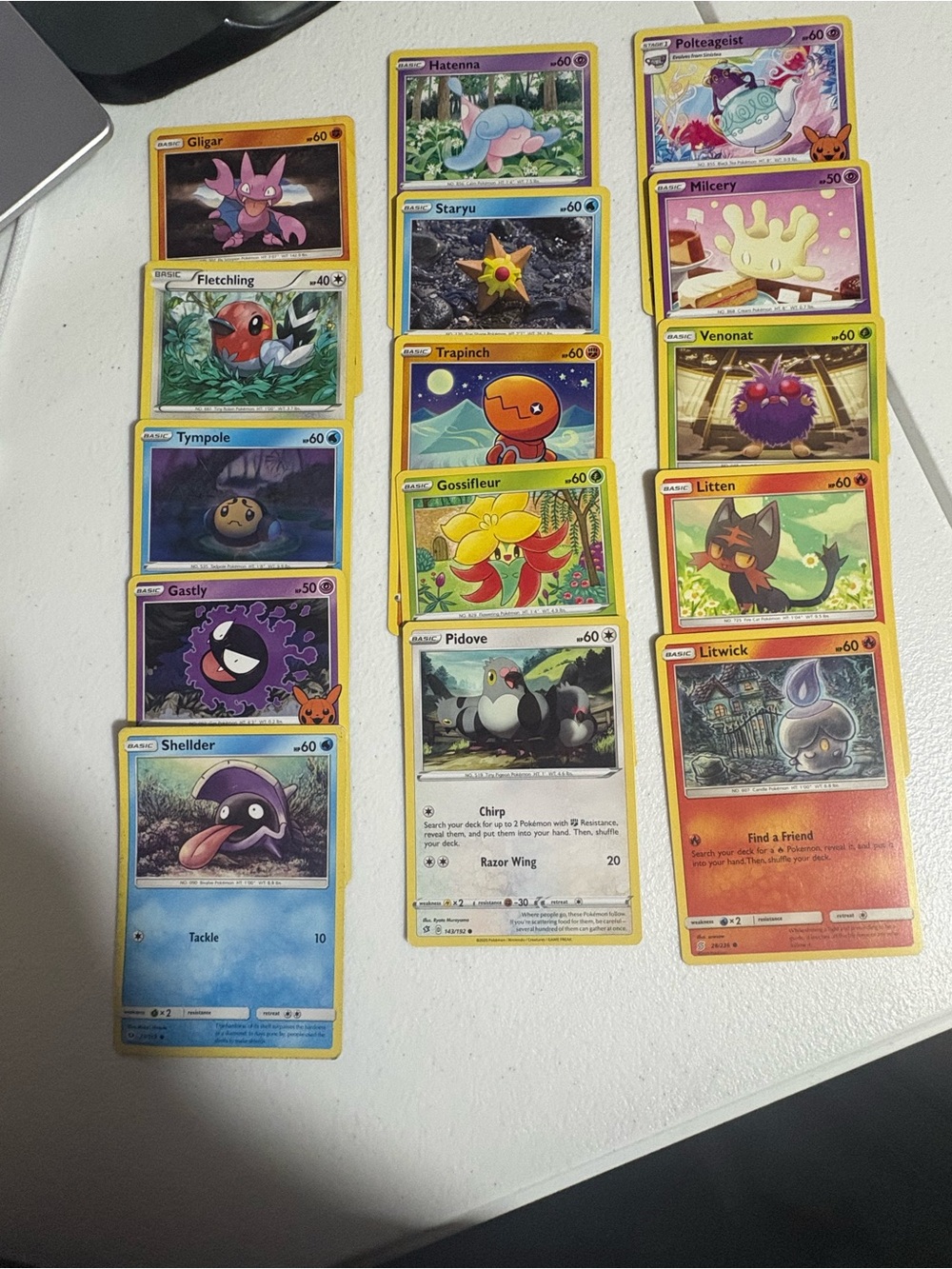 Pokemon Yellow-Bordered Assorted Character Card Lot